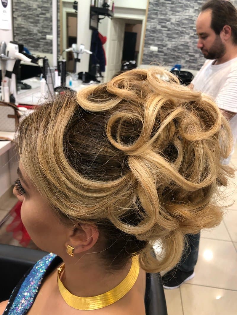 Curled occasion updo